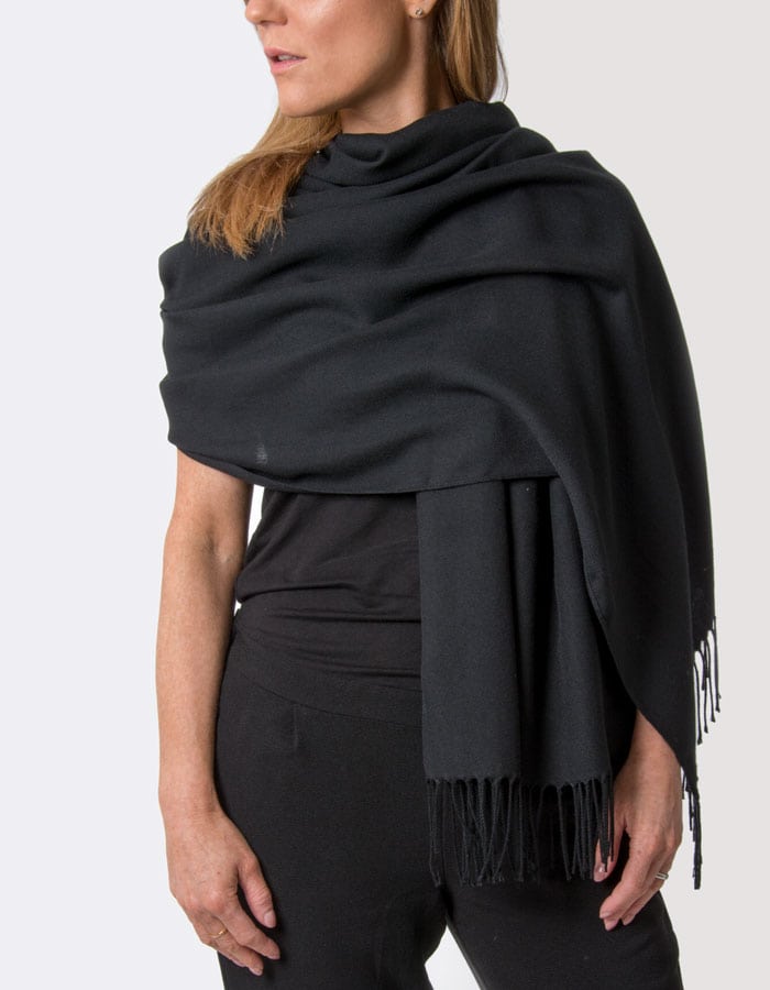 Black Pashmina Shawl Wrap | Black ...